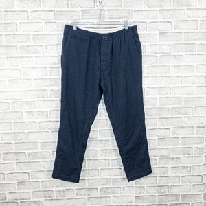 Chimala Japan Indigo Drawstring button fly tourser jeans cropped leg fits size L